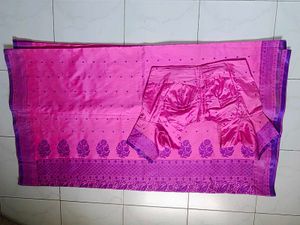 Pink &amp; Green Saree Combo with Blouses