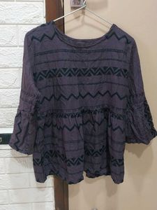 Purple Indie Peplum Top