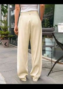 Cream Wide Leg Trousers
