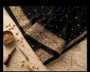 Black Embroidered Saree