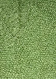Green Knit V-Neck Sweater