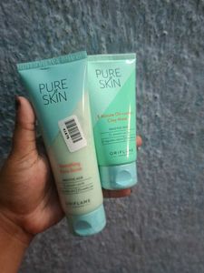 oriflame pure Skin Face Scrub & Clay Mask Set