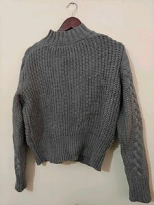 Cozy Grey Knit Sweater