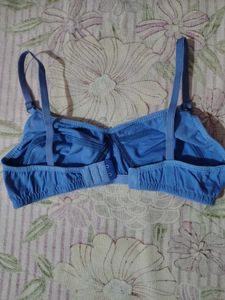 Comfortable Blue Bra with Matching