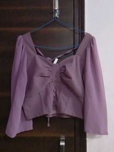 Stylish Lavender Puff Sleeve Top