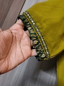Olive Green Anarkali Kurta