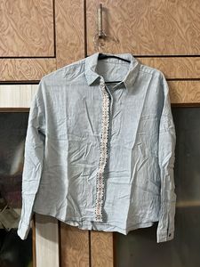 Light Blue Embroidered Shirt