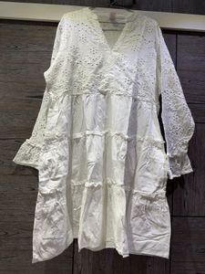 White Broderie Anglaise Tiered Kurta