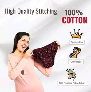 Maroon Printed Cotton Panties