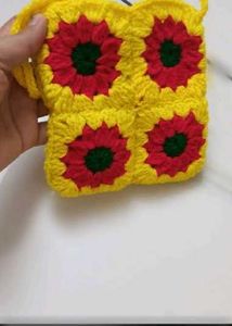 Crochet Flower Pouch