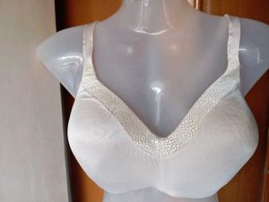 Elegant satin bra with snake print trim