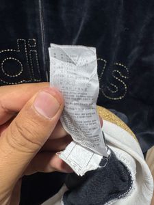Adidas Black Velour Soft Zipup Track Jacket