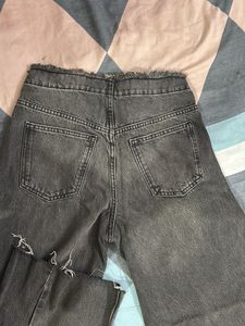 Westside Wide-Leg Charcoal Grey Jeans