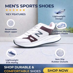 Stylish White &amp; Brown Sneakers
