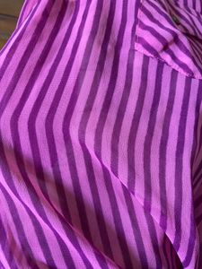 Pink Striped Tie-Front Blouse
