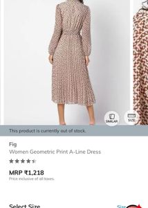 Fig Geometric Print A-Line Dress