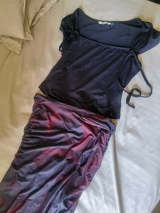 Stylish Black &amp; Maroon co-ord set