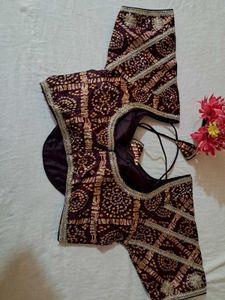Designer Bandhani Silk Blouse