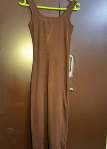 Brown Sleeveless Maxi Dress
