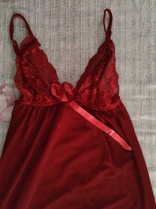 Sheer Red Lace babydoll dress