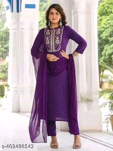 Elegant Purple Kurta Set with Dupatta