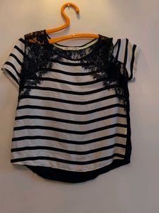 Trending Striped Lace Top From USA