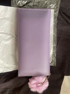 Chic Purple Studded Wallet with Charm