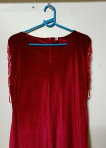 Elegant Red Velvet Gown