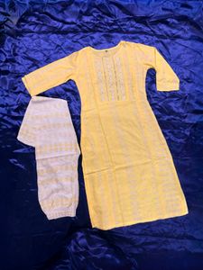 Pastel Yellow Kurta Set