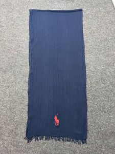 Navy Blue Scarf with Red Polo Logo