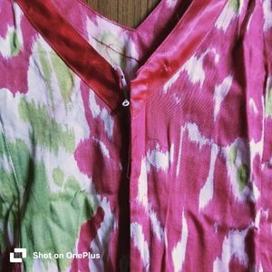 Designer Pink Printed Kurta