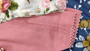 Floral Print Kurta with Pink Bottom