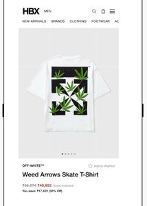 off white weed arrows skate tshirt