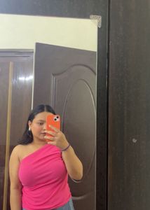 Vibrant Pink Ruched Tube Top