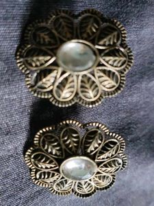 Ornate Floral Stud Earrings