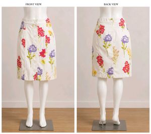 🌼White Floral Button-Front Skirt