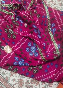 rajasthani Pink Bandhani print odhna