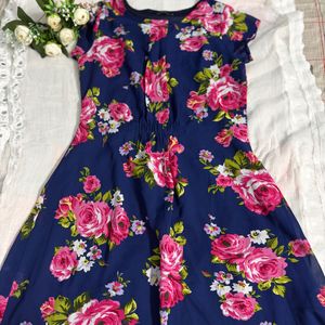 Floral Navy Blue Dress