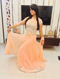 peach gown
