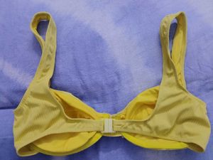 Yellow Ribbed Bikini Top
