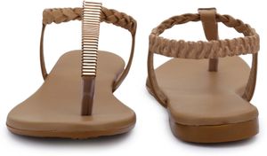 Stylish Tan Flat Sandals 👡