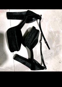 black platform heels