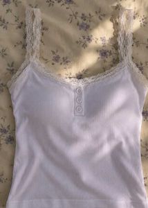 ⊹♡ White Ribbed Padded Camisole 🤍🎀