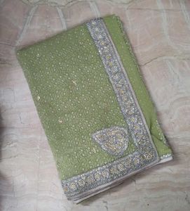Half-in-1/2 Georgette Saree with Zardosi work