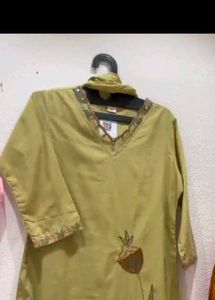 Light Green Kurta with Floral Print