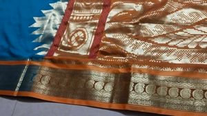 Elegant Teal and Gold Saree