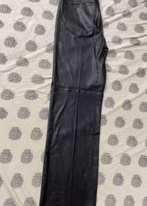 Mango Black Faux Leather Pants