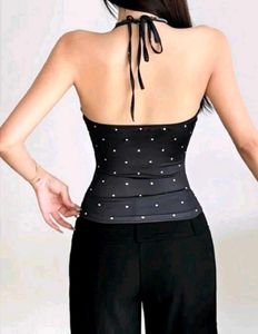 Polka Dot Halter Neck Top
