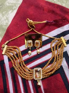 Elegant Beaded Necklace & Earring Set