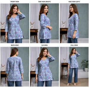 Stylish Blue Printed Kurta
